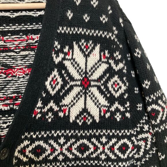 Polo Ralph Lauren Fair Isle Cotton Cashmere Snowflake Cardigan Sweater Large - Picture 7 of 14